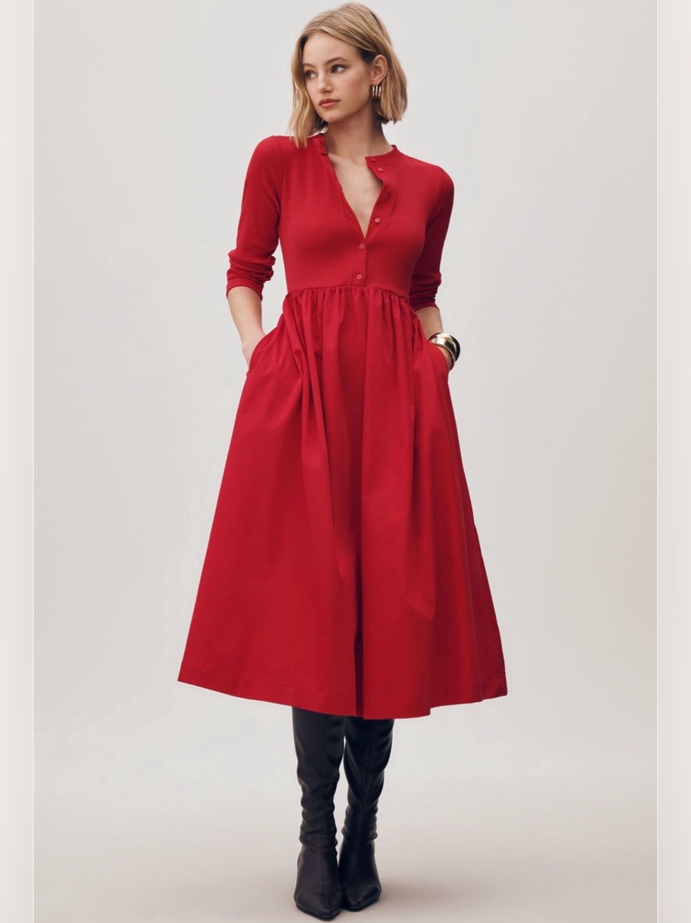 ❤️‍🔥Firm Price❤️‍🔥Maeve long sleeve twofer cardigan mini dress